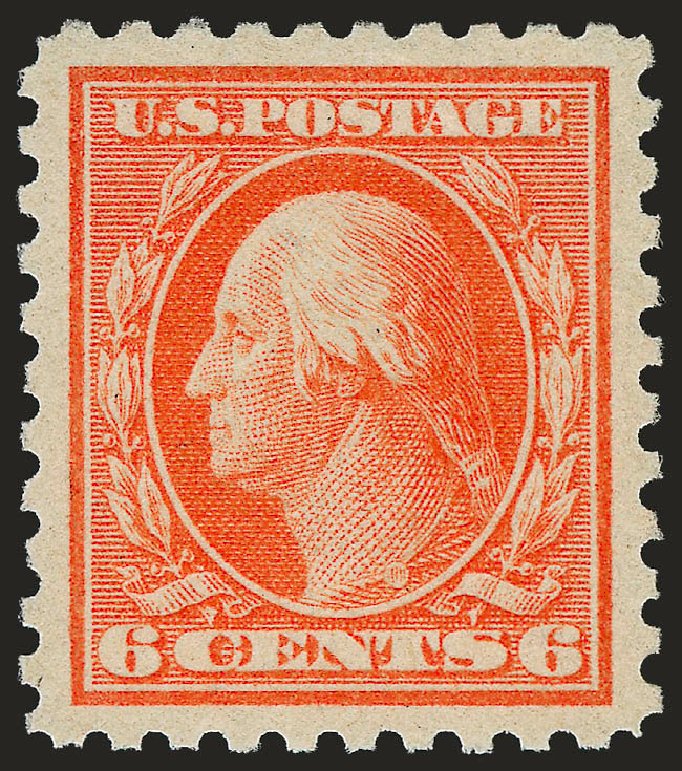 Values of US Stamps Scott Cat. #468 - 1916 6c Washington Perf 10. Robert Siegel Auction Galleries, Sep 2008, Sale 962, Lot 2752