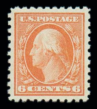 Costs of US Stamp Scott 468: 1916 6c Washington Perf 10. Matthew Bennett International, Jun 2007, Sale 319, Lot 1463
