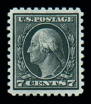 Values of US Stamps Scott Cat. 469 - 1916 7c Washington Perf 10. Matthew Bennett International, Dec 2007, Sale 325, Lot 2127