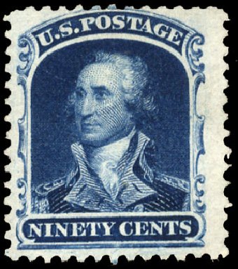 Prices of US Stamps Scott 47: 90c 1875 Washington Reprint. Cherrystone Auctions, Apr 2010, Sale 201004, Lot 100
