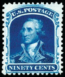 US Stamps Value Scott #47 - 90c 1875 Washington Reprint. Schuyler J. Rumsey Philatelic Auctions, Apr 2015, Sale 60, Lot 2011