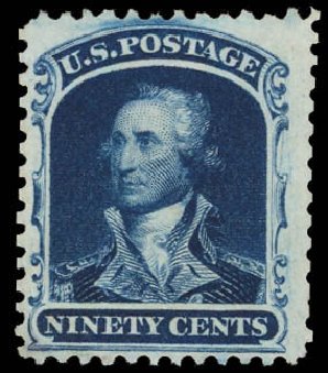US Stamp Price Scott Cat. 47: 90c 1875 Washington Reprint. Daniel Kelleher Auctions, Jun 2012, Sale 630, Lot 1274