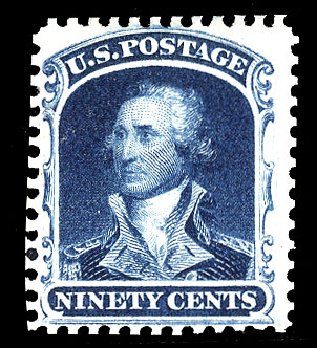 US Stamp Value Scott Cat. # 47: 90c 1875 Washington Reprint. Cherrystone Auctions, Apr 2012, Sale 201204, Lot 45