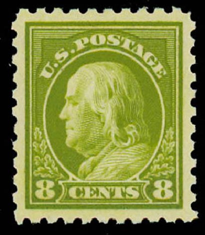 US Stamps Price Scott Catalogue #470: 8c 1916 Franklin Perf 10. Daniel Kelleher Auctions, Oct 2011, Sale 626, Lot 390
