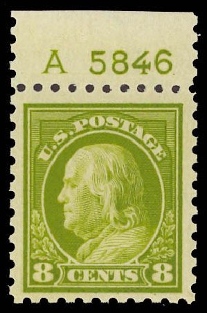 Values of US Stamps Scott Catalogue 470: 1916 8c Franklin Perf 10. Daniel Kelleher Auctions, Jun 2012, Sale 630, Lot 1856