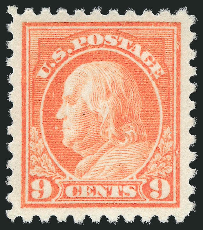 US Stamps Prices Scott Cat. 471 - 9c 1916 Franklin Perf 10. Robert Siegel Auction Galleries, Oct 2011, Sale 1014, Lot 1968