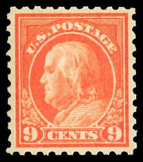 Prices of US Stamps Scott Cat. #471: 1916 9c Franklin Perf 10. Daniel Kelleher Auctions, Dec 2012, Sale 633, Lot 840