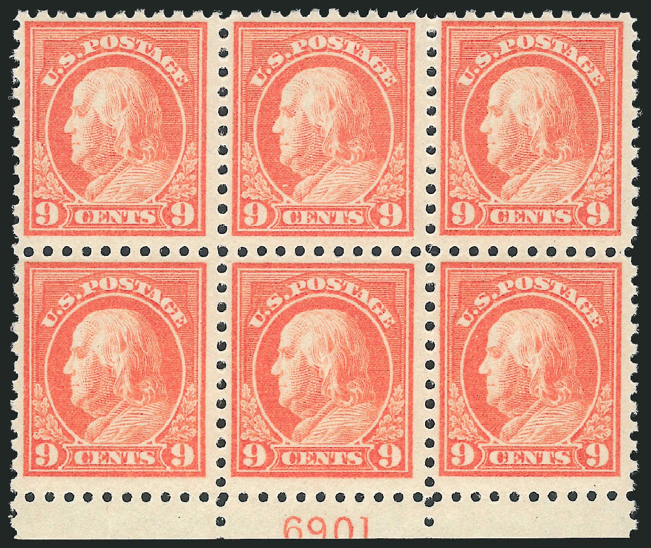 Cost of US Stamp Scott Catalog 471: 9c 1916 Franklin Perf 10. Robert Siegel Auction Galleries, Nov 2013, Sale 1061, Lot 3950