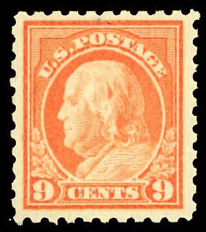 US Stamps Prices Scott Catalog 471 - 1916 9c Franklin Perf 10. Daniel Kelleher Auctions, Dec 2012, Sale 633, Lot 841
