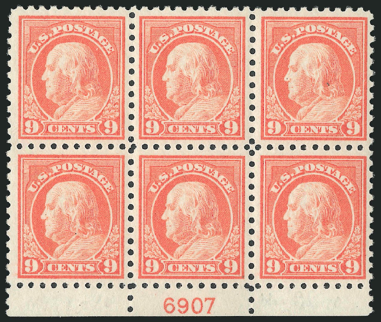 US Stamps Value Scott Catalog #471 - 9c 1916 Franklin Perf 10. Robert Siegel Auction Galleries, Mar 2011, Sale 1007, Lot 2761