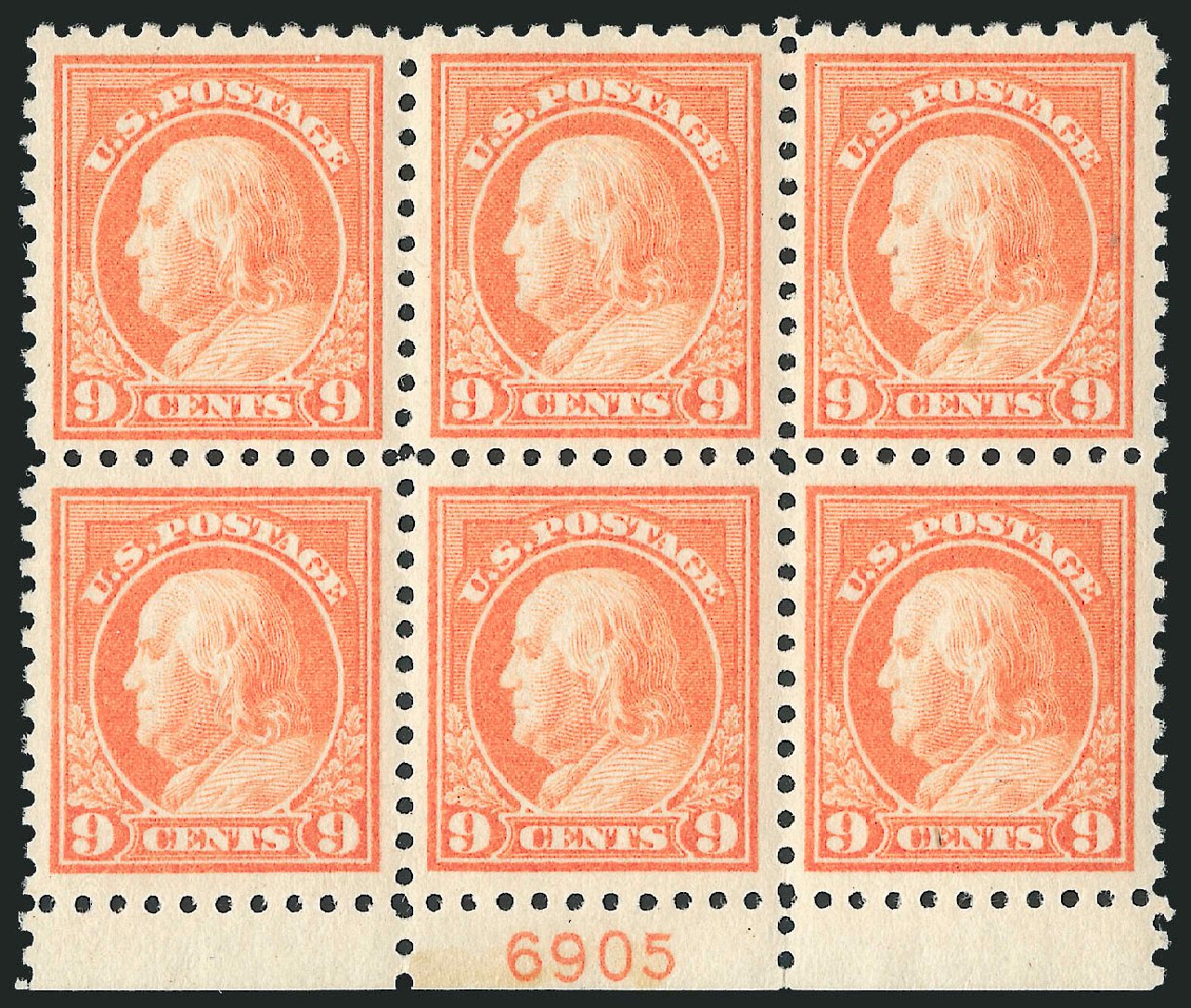 Value of US Stamps Scott Catalogue 471: 9c 1916 Franklin Perf 10. Robert Siegel Auction Galleries, Jun 2012, Sale 1026, Lot 1432
