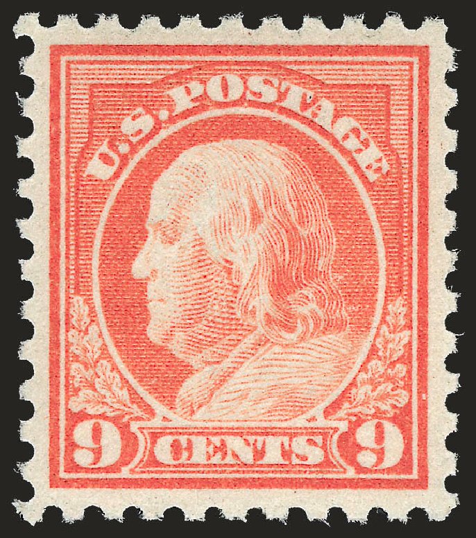 Values of US Stamp Scott #471: 1916 9c Franklin Perf 10. Robert Siegel Auction Galleries, Jun 2010, Sale 992, Lot 2493