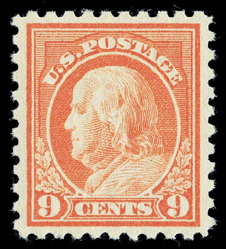 Value of US Stamp Scott Catalog 471: 1916 9c Franklin Perf 10. Matthew Bennett International, Sep 2012, Sale 346, Lot 846