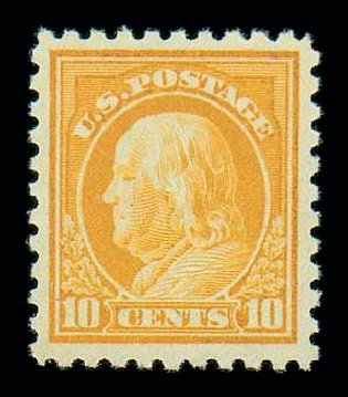 Cost of US Stamps Scott 472: 1916 10c Franklin Perf 10. Matthew Bennett International, Dec 2007, Sale 325, Lot 2130