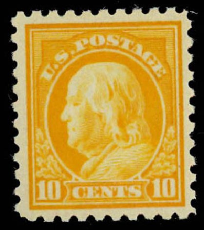 Value of US Stamps Scott # 472 - 1916 10c Franklin Perf 10. Daniel Kelleher Auctions, Oct 2011, Sale 626, Lot 394