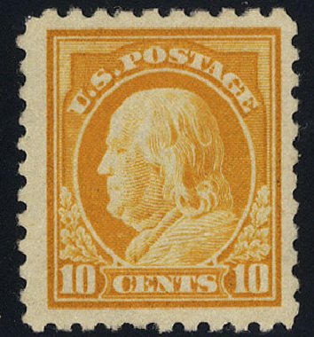 Value of US Stamp Scott Cat. # 472: 10c 1916 Franklin Perf 10. Cherrystone Auctions, May 2008, Sale 200805, Lot 266