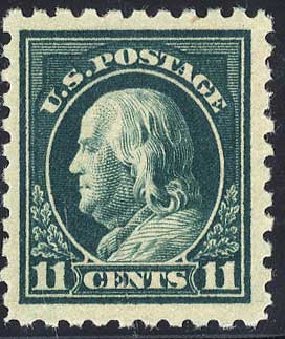 Values of US Stamps Scott #473 - 1916 11c Franklin Perf 10. Cherrystone Auctions, Jul 2008, Sale 200807, Lot 51