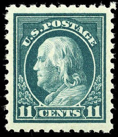 US Stamp Value Scott Catalogue #473 - 1916 11c Franklin Perf 10. Matthew Bennett International, Apr 2008, Sale 326, Lot 435