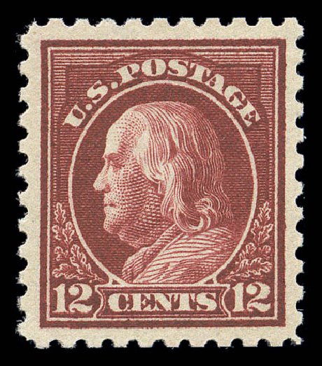 Prices of US Stamps Scott Catalogue # 474: 1916 12c Franklin Perf 10. Matthew Bennett International, Sep 2010, Sale 331, Lot 740
