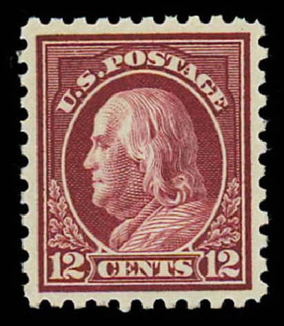 Costs of US Stamps Scott Cat. # 474 - 1916 12c Franklin Perf 10. Daniel Kelleher Auctions, Oct 2011, Sale 626, Lot 395