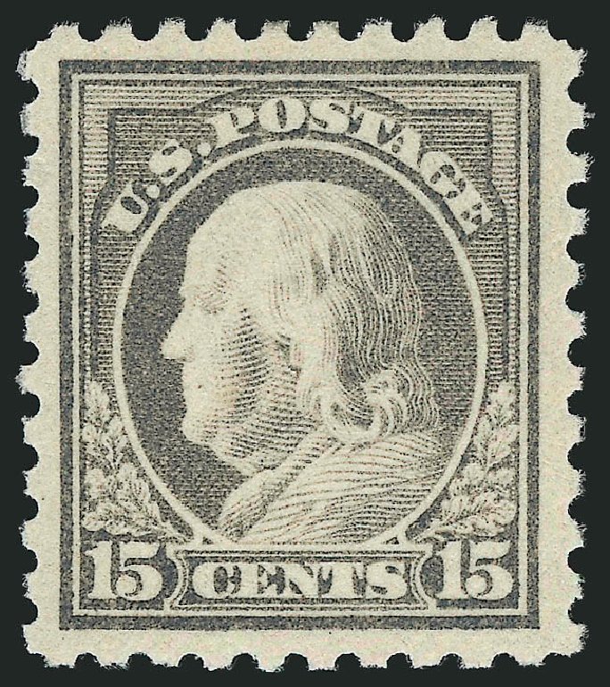 Values of US Stamps Scott # 475 - 1916 15c Franklin Perf 10. Robert Siegel Auction Galleries, Jul 2013, Sale 1050, Lot 589