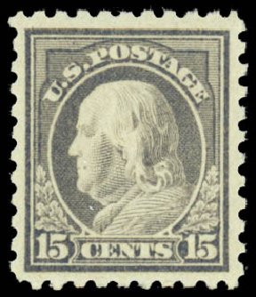 US Stamp Prices Scott Catalog #475 - 1916 15c Franklin Perf 10. Daniel Kelleher Auctions, Mar 2014, Sale 648, Lot 2181