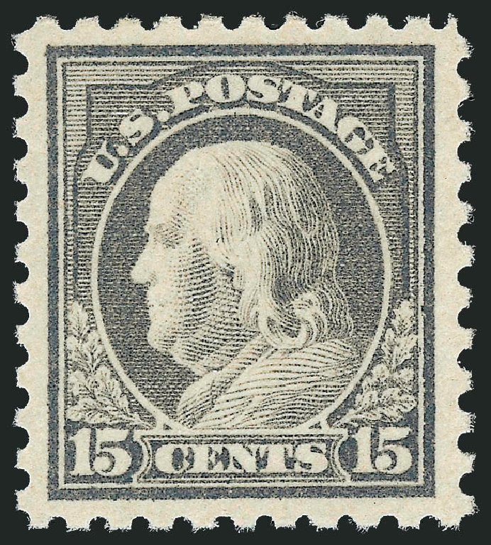 US Stamps Value Scott # 475: 15c 1916 Franklin Perf 10. Robert Siegel Auction Galleries, Dec 2011, Sale 1017, Lot 831
