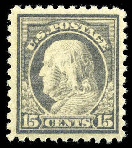 US Stamps Price Scott Cat. #475: 15c 1916 Franklin Perf 10. Matthew Bennett International, Mar 2012, Sale 344, Lot 4615