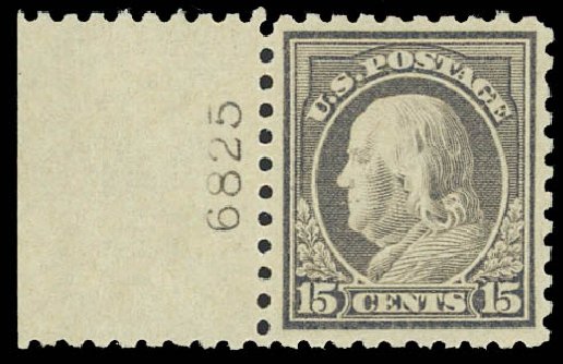 Values of US Stamp Scott Catalogue 475: 15c 1916 Franklin Perf 10. Daniel Kelleher Auctions, Apr 2012, Sale 629, Lot 355