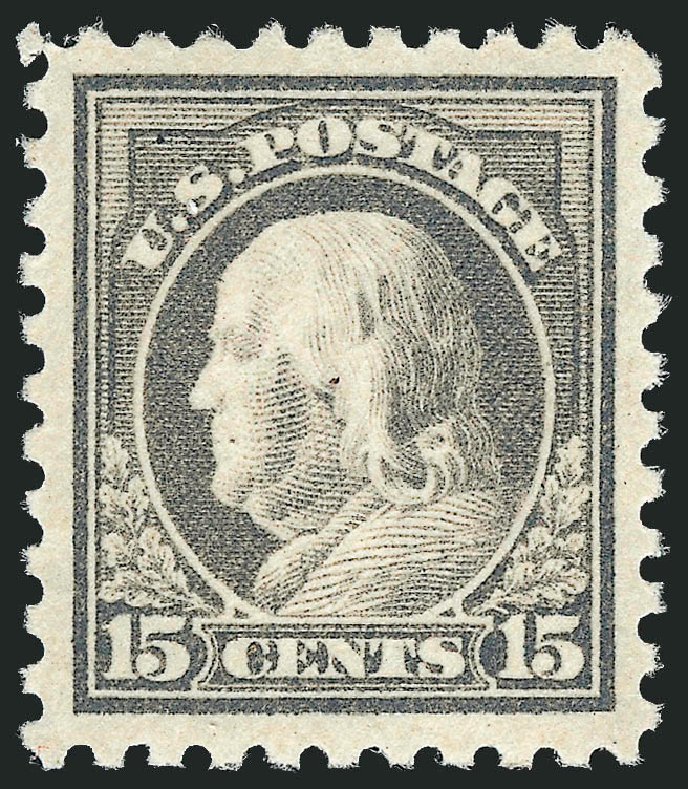 US Stamps Price Scott Catalogue #475 - 1916 15c Franklin Perf 10. Robert Siegel Auction Galleries, Mar 2012, Sale 1019, Lot 842