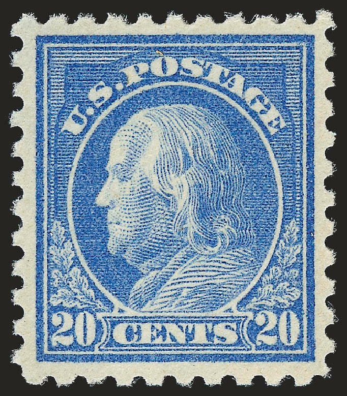 Values of US Stamp Scott 476 - 1916 20c Franklin Perf 10. Robert Siegel Auction Galleries, Sep 2009, Sale 976, Lot 2067
