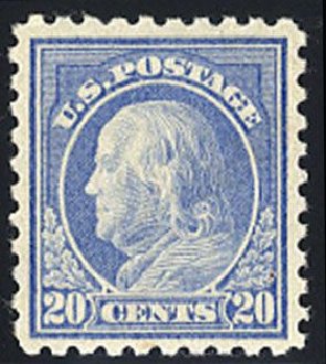Cost of US Stamps Scott Cat. # 476 - 1916 20c Franklin Perf 10. Cherrystone Auctions, Mar 2008, Sale 200803, Lot 288