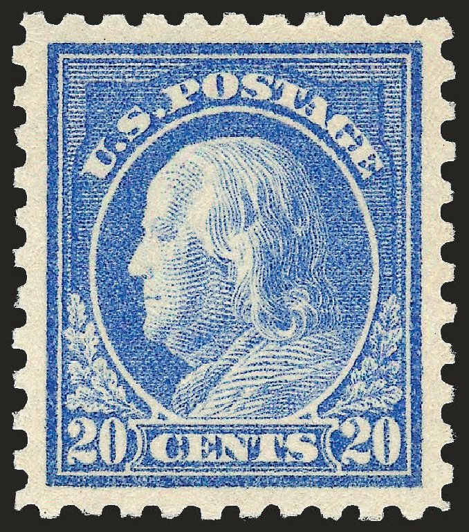 US Stamps Value Scott Catalogue #476: 1916 20c Franklin Perf 10. Robert Siegel Auction Galleries, Dec 2008, Sale 967, Lot 4828