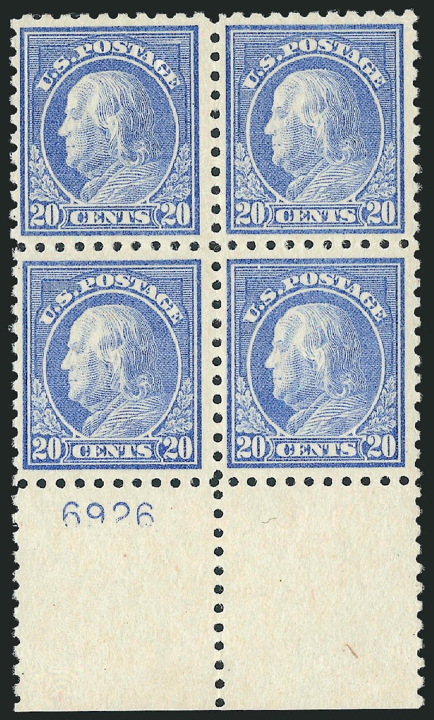 US Stamps Prices Scott Catalogue #476 - 1916 20c Franklin Perf 10. Robert Siegel Auction Galleries, Sep 2009, Sale 976, Lot 2068