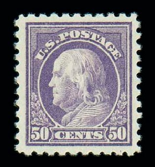 US Stamps Price Scott Cat. #477 - 1917 50c Franklin Perf 10. Matthew Bennett International, Dec 2007, Sale 325, Lot 2137