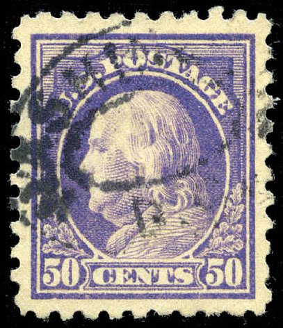 US Stamp Price Scott 477: 1917 50c Franklin Perf 10. Matthew Bennett International, Mar 2012, Sale 344, Lot 4617