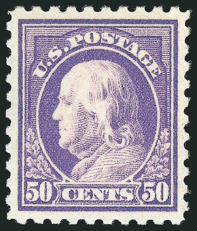 US Stamp Values Scott Catalogue # 477 - 50c 1917 Franklin Perf 10. Robert Siegel Auction Galleries, Mar 2011, Sale 1007, Lot 2767