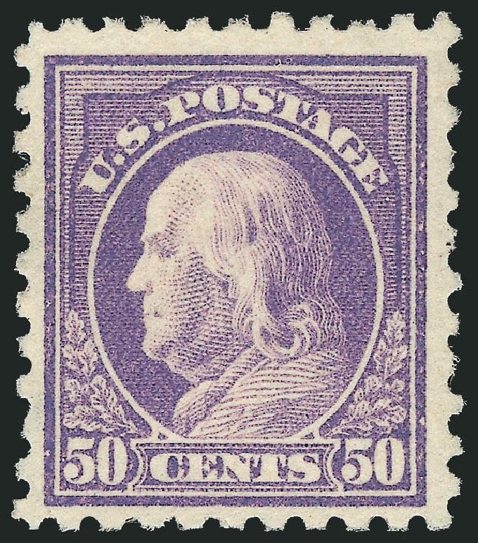 Values of US Stamps Scott Catalog # 477 - 50c 1917 Franklin Perf 10. Robert Siegel Auction Galleries, Oct 2012, Sale 1033, Lot 4238