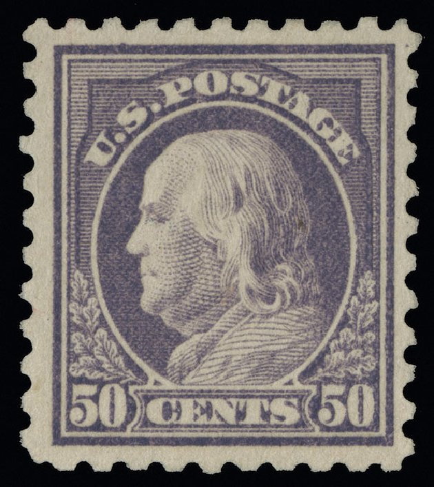 Costs of US Stamp Scott # 477: 1917 50c Franklin Perf 10. Spink Shreves Galleries, Aug 2013, Sale 144, Lot 259