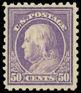 Price of US Stamp Scott Catalog #477 - 1917 50c Franklin Perf 10. Daniel Kelleher Auctions, Jun 2012, Sale 630, Lot 1860