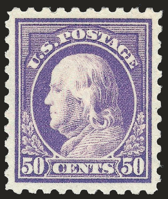 US Stamp Values Scott Cat. #477 - 50c 1917 Franklin Perf 10. Robert Siegel Auction Galleries, Dec 2008, Sale 967, Lot 4830