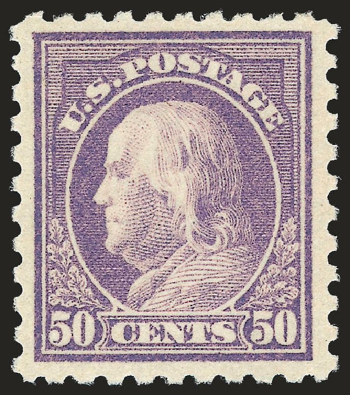 Values of US Stamp Scott Catalogue #477 - 50c 1917 Franklin Perf 10. Robert Siegel Auction Galleries, Jun 2010, Sale 992, Lot 2500