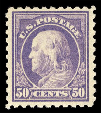 US Stamp Price Scott #477 - 50c 1917 Franklin Perf 10. Cherrystone Auctions, Sep 2008, Sale 200809, Lot 31