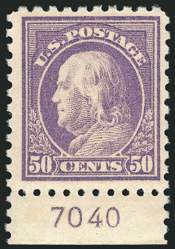 US Stamps Values Scott 477: 1917 50c Franklin Perf 10. Robert Siegel Auction Galleries, Apr 2014, Sale 1068, Lot 284
