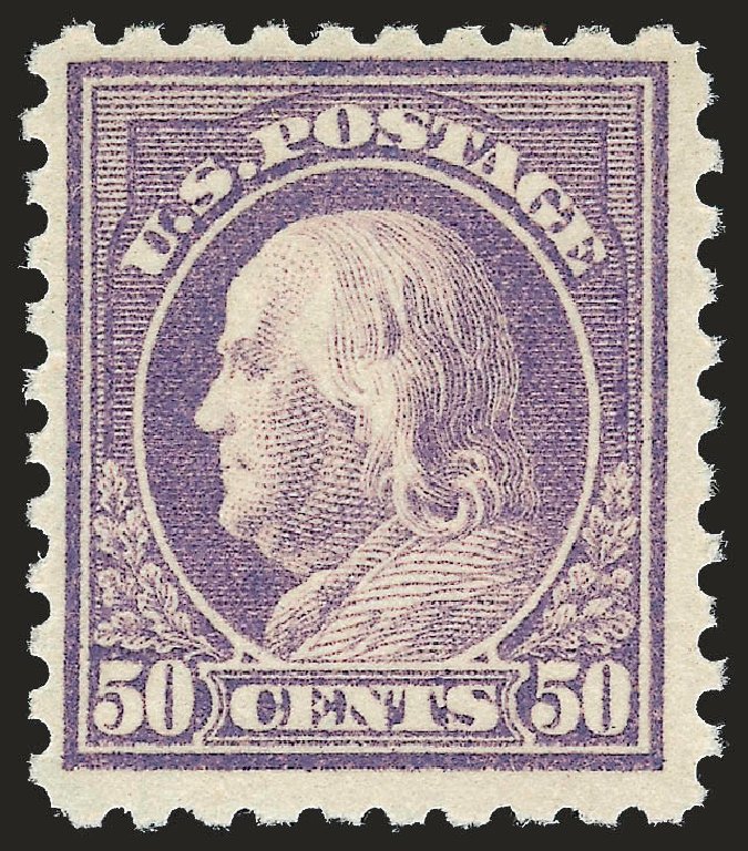 Costs of US Stamp Scott Catalog 477: 1917 50c Franklin Perf 10. Robert Siegel Auction Galleries, Dec 2009, Sale 982, Lot 5874