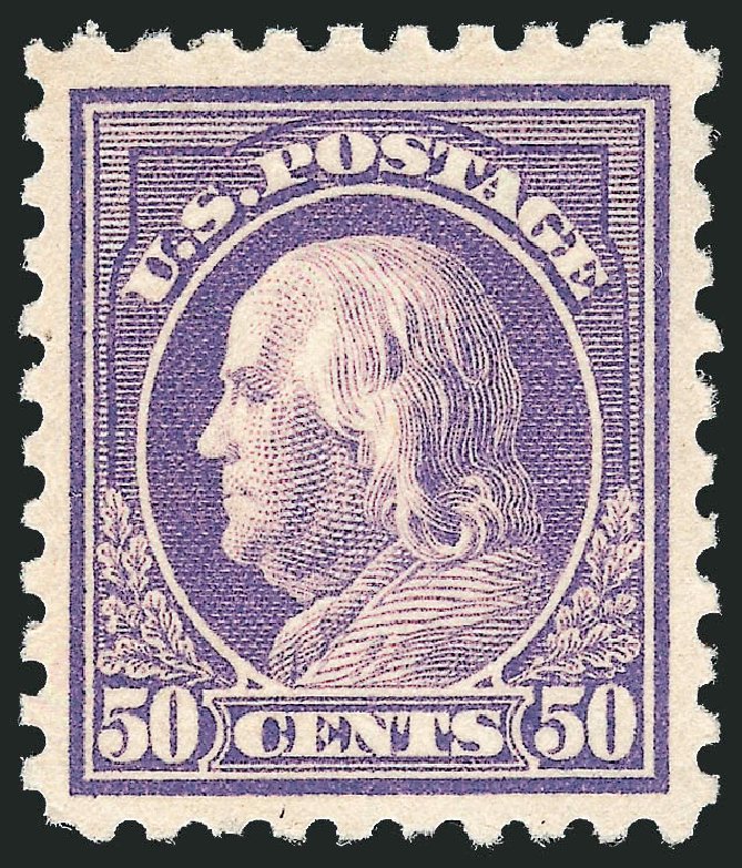 US Stamps Values Scott Catalog # 477 - 50c 1917 Franklin Perf 10. Robert Siegel Auction Galleries, Jun 2011, Sale 1011, Lot 755