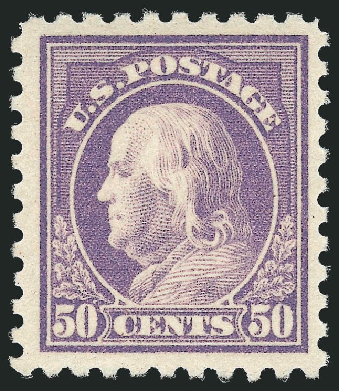 US Stamps Value Scott Cat. 477 - 50c 1917 Franklin Perf 10. Robert Siegel Auction Galleries, Oct 2011, Sale 1014, Lot 1975