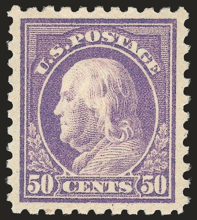 Values of US Stamps Scott #477 - 50c 1917 Franklin Perf 10. Robert Siegel Auction Galleries, Jun 2009, Sale 975, Lot 1895