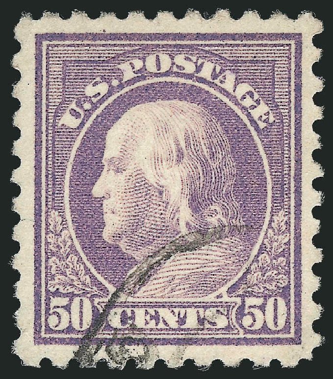US Stamps Prices Scott Cat. #477: 1917 50c Franklin Perf 10. Robert Siegel Auction Galleries, Oct 2012, Sale 1032, Lot 3572