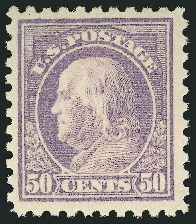US Stamps Values Scott Catalogue # 477: 50c 1917 Franklin Perf 10. Robert Siegel Auction Galleries, Dec 2014, Sale 1090, Lot 1542